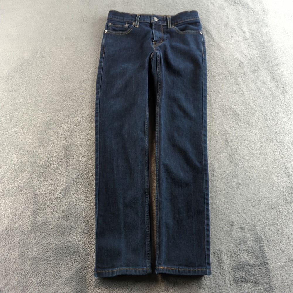 Levis 511 Jeans Mens 28x30 Blue Dark Wash Slim Stretch Denim Contrast Stitching